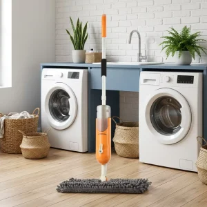 OEM Dual-Bottle Spray Mop with Microfiber Mop Pad for Wet and Dry Floor Cleaning