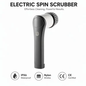 OEM Factory Cordless Handheld Spin Scrubber with 3 Replaceable Heads for House Floors and Car Washing