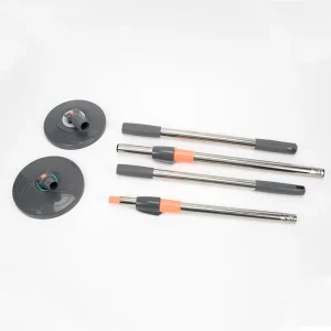 OEM Foldable Mop Handle Stainless Steel Aluminum 19mm 23mm Rod Self Wringer Dual Drive Magic Mop Accessories for Replacement