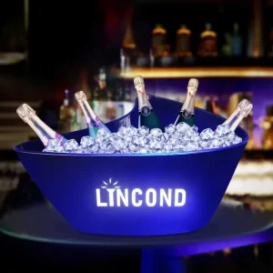 OEM Large Capacity Shatterproof Ice Bucket Luminous Nightclub Wine Ice Bucket Plastic Champagne Beverage Tubs