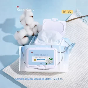 OEM ODM Camellia Extract Makeup Remover Wipes Spunbond Nonwoven Fabric 120pcs 1 Ply Gentle on Skin and Lint free