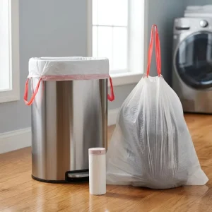 OEM ODM Disposable PE HDPE Drawstring Kitchen Trash Bags Roll Household Use Customizable Logo
