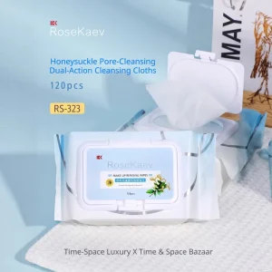 OEM ODM Honeysuckle Flower Cleansing Dual Effect Makeup Remover Wipes Three Uses One Skin friendly Lint free Non woven Fabric
