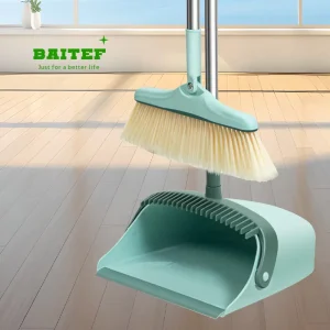 OEM ODM Modern Style Portable Lightweight Bristle Dustpan Comb Set Long Handle Upright Stand Waterproof Eco-Friendly