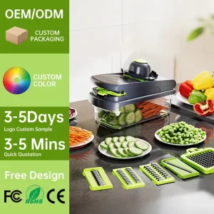 OEM ODM Multi Functional Vegetable Cutting Machine Fruit Shredder Slicer Cutting Tools Manual 15 in 1 Vegetable Vutting Machine