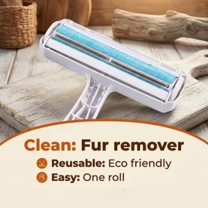 OEM ODM Two-way Self-cleaning Cat Dog Fur Lint Roller for Household Multi-surface Pet Hair Quick Removal