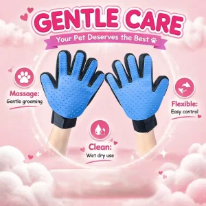 OEM ODM Wet Dry Dual Use Waterproof Pet Deshedding Glove for Household Puppy Kitten Adult Pet Grooming