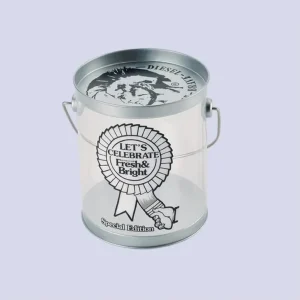 OEM Round Popcorn Bucket PVC Plastic with Handle 108*130mm