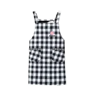 OEM Sleeveless Apron Heavy Duty Reusable Coarse Cotton Waterproof Women Plain Color Chef Adjustable Barber Custom
