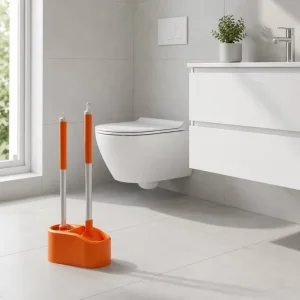 OEM Toilet Brush Set With Weighted Base Aluminum Alloy Toilet Brush Manufacturer Bathroom Cleaner MOQ 500