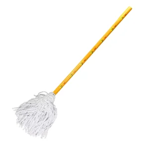 Old fashioned cotton thread mop household round headed wooden pole mop water absorbing dust proof mop hotel factory