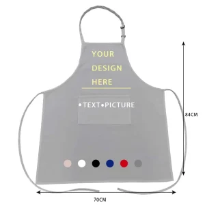 One Piece Black Waterproof Kitchen Apron Support Customization