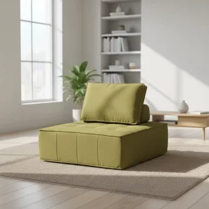One Seat Sectional Villa Fabric Square Sofa Eco Friendly Durable Modular Quick Rebound Transformation Comfort Sponge Vacuum Bed