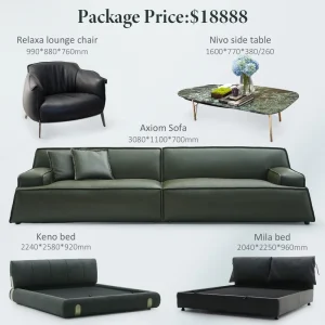 One Stop High End Living Room Furniture Sectional Sofa Set Luxury Villa Apartment Couch Lounge Chair and Side Table Sets