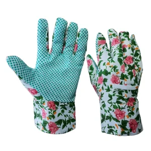 Open Cuff Ladies Household Yard Planting Weeding Pruning Farming Dot Palm Floral Fabric Garden Gardening Work Gloves