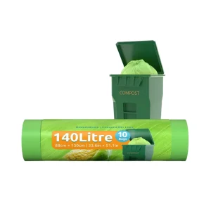 Organic Bin Liners 140 Litre Biodegradable Large Trash Bags Compostable Household Products Reusable PBAT Embossed Heat Seal