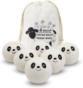 Organic Wool Dryer Balls Zero Waste Cotton Wool Discs for Laundry Care Animal Face Balls