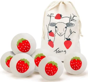 Organic Wool Dryer Felt Balls 100% Natural XL 6 Pack Laundry Ball & Discs for Washing