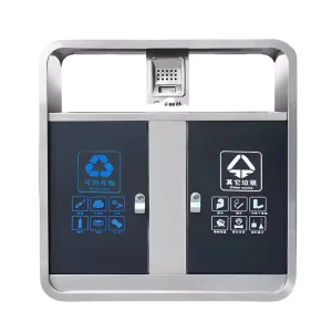 Out Door Garbage Bins 2 Compartment Trash Can Stainless Factory Customized Standing Waste Bins for Hotel