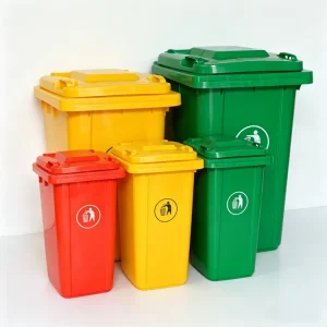 Outdoor 100L 120L 240L 360L HDPE Plastic Trash Can Waste Bins with Wheel