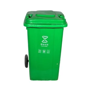 Outdoor 100L Waste Bin With Wheels for Public Area Street Use Plastic Garbage Bin Storage Box