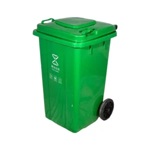 Outdoor 100L Waste Bin With Wheels for Public Area Street Use Storage Bucket Plastic Trash Can