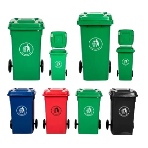 Outdoor 120 Liter Plastic Foot Open Black Dustbin Waste Bin for Sale Contenedores Para Basura Con Ruedas