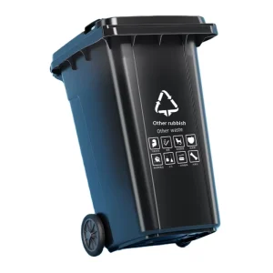Outdoor 240L HDPE Waste Management Garbage Bin with Foot Pedal Wheels and Lid for Public Use