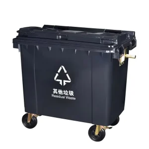 Outdoor 660L Large Plastic Wheeled Dustbin Trash Can Waste Garbage Bin