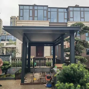 Outdoor Aluminum Pergola Gazebo with Waterproof Shade Shelter for Residential Areas