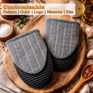 Outdoor Bbq Silicone Waterproof Baking Gloves Mitts Set Oven Glove for Grill Chef Cooking Mini Oven Mitt