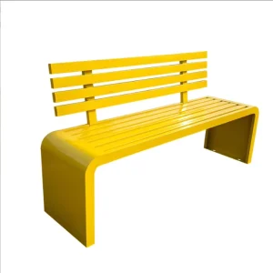 Outdoor Colorful Long Bench with Metal and Solid Wood Frame