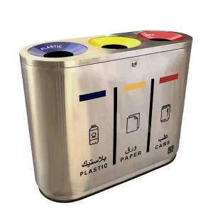 Outdoor Commercial 3 in 1 Stainless Steel Recycling Bin Urban Street Furniture Metal Rubbish Waste Bin Public Garbage Trash Can