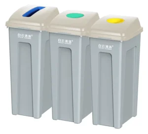 Outdoor Dustbin Heavy Duty Sorting Trash Bin with Lid Multi Compartments for Waste Separation