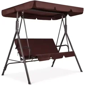 Outdoor Furniture 3 Person Garden Hanging Swing Chair with 5cm Adjusted Cushion for Garden Patio Courtyard