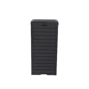 Outdoor Garden Wooden Design Waste Garbage Compost Bins Plastic Trash Can with Lid