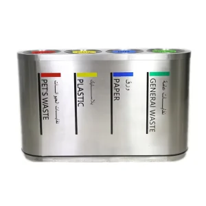 Outdoor Heavy Duty Commercial Stainless Steel Waste Sorting Bin Metal Rubbish Recycling Litter Bin Park Public Garbage Trash Can