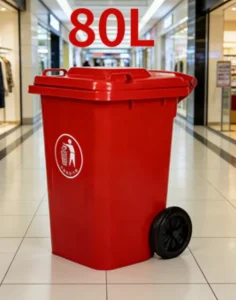 Outdoor Industrial Plastic Rolling Cover Waste Bin EN840 High Capacity Eco-Friendly Recycle Bin for Household Use