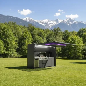 Outdoor Kitchen Set Stainless Steel Acrylic Built-In Grill Bar