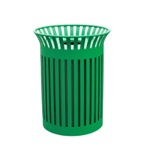 Outdoor Large Round Steel Garbage Trash Can Outside Park Metal Rubbish Litter Bin Street Green Commercial Recycle Waste Bin