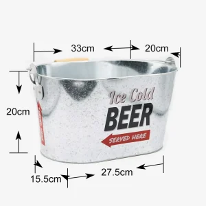 Outdoor Metal Ice Bucket Large 12L Capacity Party Use Europe Style Ice Mold Bucket