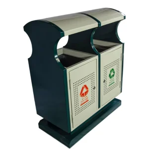 Outdoor Metal Trash Can Open Top Structure for Garden Sanitation Community Parks Scenic Areas Peel Storage Bucket