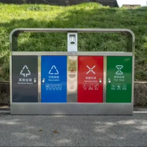 Outdoor Metal Waste Bin with Big Storage Bucket for Recycling for Hotels