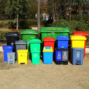 Outdoor Mobile Pedal Waste Bins 120L to 1100L Capacity Recycle & Dustbin with Wheelie Plastic Garbage Bin