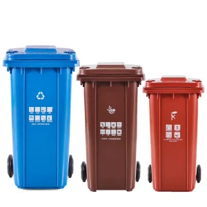 Outdoor Park Street Kitchen Waste Bin 100 240L Large Capacity Open Top Design in Durable PE Plastic Direct From Manufacturer