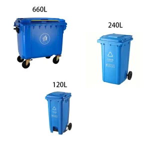 Outdoor Recycle Mobile Wheelie Plastic Dustbins 120L-1100L Waste Bins 120L 240L 660L 1100 Liter Garbage Bin