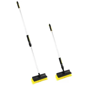 Outdoor Soft Bristles Flow Through Scrub Brush With Telescopic Water Fed Pole Car Truck Boat Home Cleaning Wash Brush
