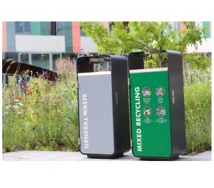Outdoor Stainless Steel Garden Waste Sorting Bin Street Dustbin Trash Can Factory Custom Metal Waste Bin Bin