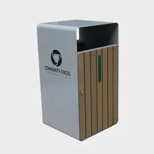 Outdoor Street Large Size Waste Bins Public Commercial Exterior Garbage Trash Cans Wpc Wood Rubbish Litter Bins for Parks