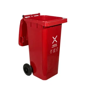 Outdoor Street Plastic Waste Bin with Wheels for School Park Custom Colors 120L